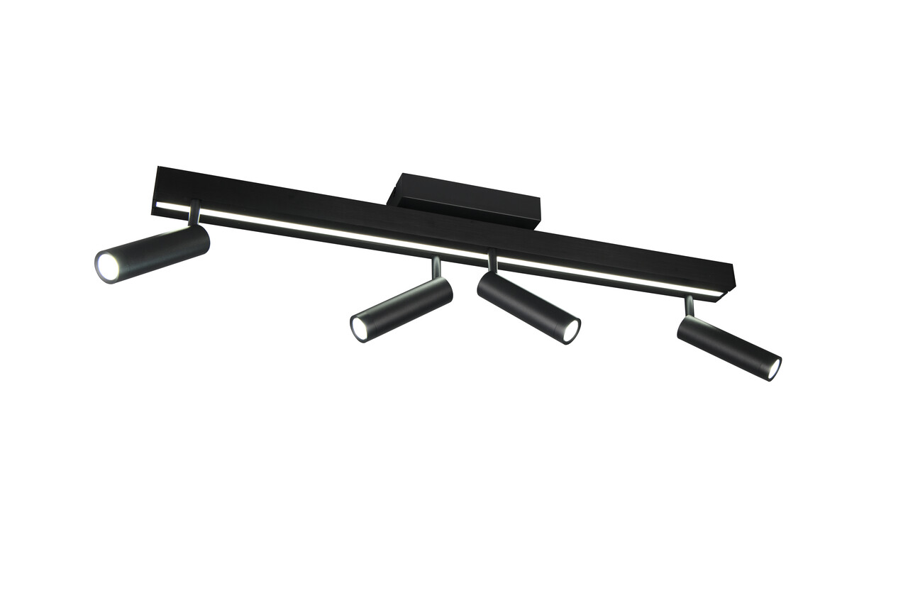 Plafoniera Zeno, TRIO, 133x8.5x15 cm, 5.5W, 12W, 4x SMD, 1x SMD, metal, negru mat - imagine 7